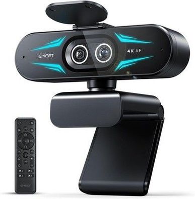 EMEET C60E Dual-Kamera-4K-Webcam für Streaming, Weitwinkel- und Teleobjektiv