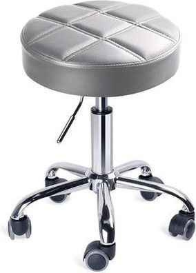 Leader Accessories Drehhocker höhenverstellbar Rollhocker (Sitz ?35cm) Hellgrau