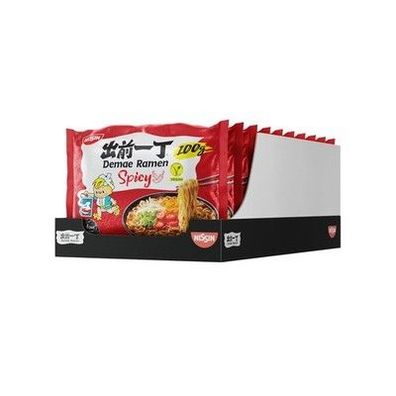 Nissin Demae Ramen Spicy, 10er Pack, Instant-Nudeln japanischer Art (10 x 100 g)
