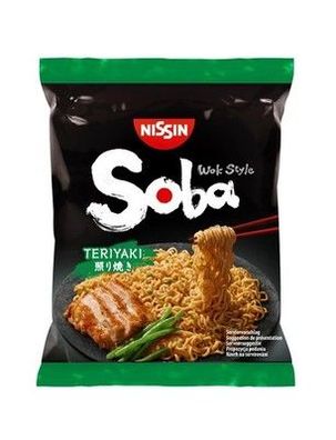 Nissin Soba Bag – Teriyaki, Wok Style Instant-Nudeln japanischer Art (9 x 110 g)