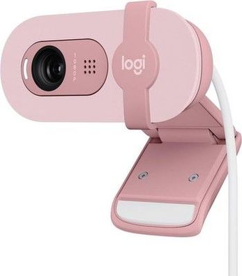 Logitech Brio 100 Full HD-Webcam für Meetings und Streaming, Rosa, USB-A
