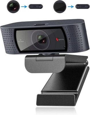 Angetube Webcam mit Mikrofonen - 1080P PC Webcam für Streaming, Autofokus PC