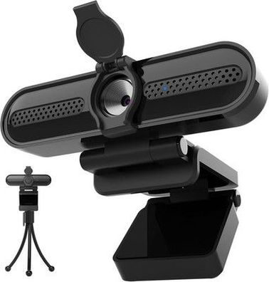 W4DS 2K Webcam, PC Webcam mit Mikrofon, 2K/30FPS, 1080P/30Fps, 78°Sichtfeld