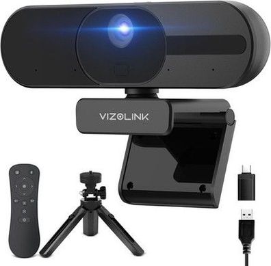 V21 Webcam 4K, Ultra HD Webcam mit Mikrofon, Lautsprecher, Fernbedienung, Zoom