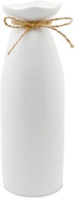 CiciIng Kleine Keramik Vase Weiß, 21cm Hoch Handgefertigte Blume Deko in weiß