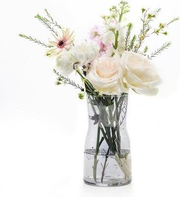 Offidix Glasvase, grau, moderner Stil, dekorative Glas-Blumenvase, Deko Glas