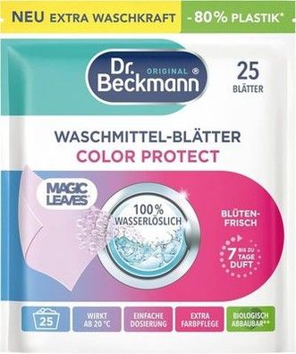 Dr. Beckmann MAGIC LEAVES Waschmittel-Blätter COLOR | vordosierte, 25 Blätter