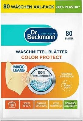 Dr. Beckmann Waschmittel-Blätter Color Protect Orange & Pfirsich | 80 Blätter