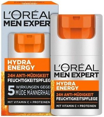 L'Oréal Men Expert Gesichtspflege gegen müde Haut für Männer, Hydra Energy, 50ml