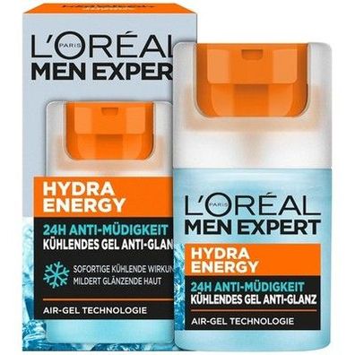 L'Oréal Men Expert kühlende Anti-Glanz Gesichtspflege Männer, Hydra Energy, 50ml
