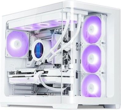 SAMA V60 Mid Tower PC-Gehäuse, Geschwungene Glasfront, 7×120mm ARGB PWM Lüfter