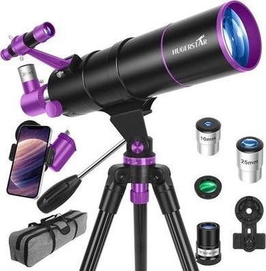 Hugerestar Teleskop Astronomie Profi Erwachsene, 90/550mm Mondfilter Tragetasche