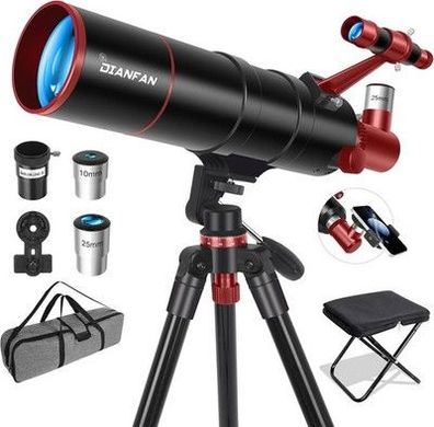 Dianfan Teleskop, 90/550 Teleskop Astronomie für Erwachsene & Kinder, Tragbar