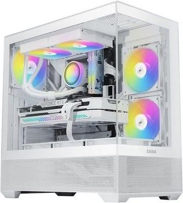 SAMA V40 Mid-Tower-ATX-Gehäuse – 6 × 120 mm ARGB-PWM-Lüfter vorinstalliert