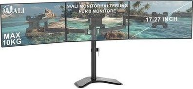 WALI Monitor Halterung 3 Monitore für bis 27 Zoll Bildschirme, VESA 75/100 mm