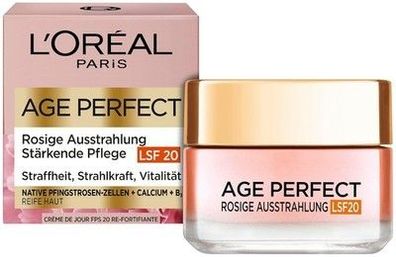 L'Oréal Paris Rosé Tagespflege LSF 20 für Frauen, Calcium und Vitamin B3, 50ml