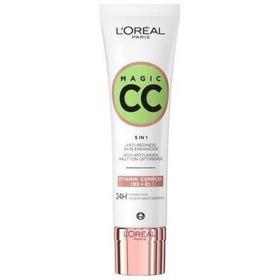 L'Oréal Paris Anti-Rötungen Creme, Magic CC Teint Optimierer Anti Rötungen, 30ml