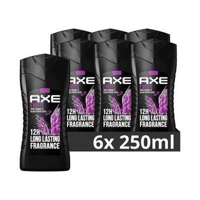 Axe 3-in-1 Duschgel & Shampoo Excite für ganztägige Frische - 6 x 250 ml