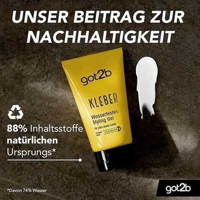 got2b Kleber Haar Gel Halt 6 (150 ml), wasser- und schweißfestes Styling Gel