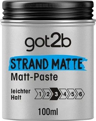 Got2b Strand Matte Matt-Paste (100 ml), Styling Paste für matte Surfer Looks