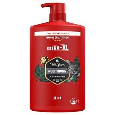 Old Spice Wolfthorn 3-in-1 Duschgel, Haar Gesicht Körper 1000ml, Tiefenreinigung