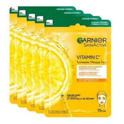 Garnier Feuchtigkeitsspendende Tuchmasken, sensible Haut Hyaluronsäure, 5 Masken