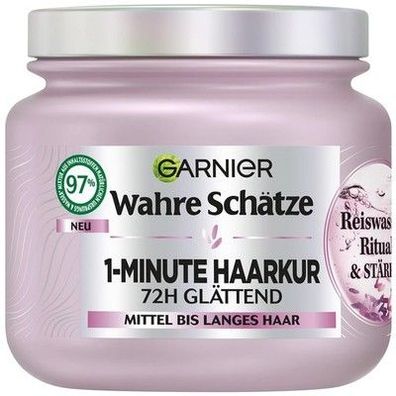 Garnier Wahre Schätze 1-Minute Haarkur für mittellanges bis langes Haar, 340 ml