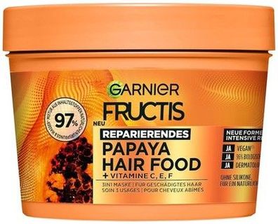 Garnier Fructis Papaya Haarmaske, Leave-In für geschädigtes Haar, 3-in-1, 400ml
