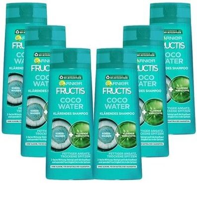 Garnier Klärendes Shampoo gegen fettigen Haaransatz & trockene Spitzen, 6x250ml
