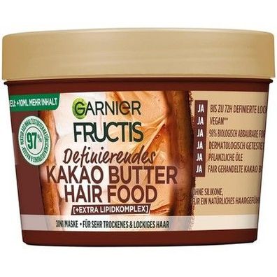 Garnier Fructis definierende Kakao Butter Haarmaske, Leave-In, Hairfood, 400ml