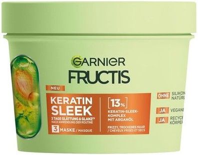 Garnier Fructis Keratin Sleek Maske mit Arganöl und Keratin-Komplex - 370 ml