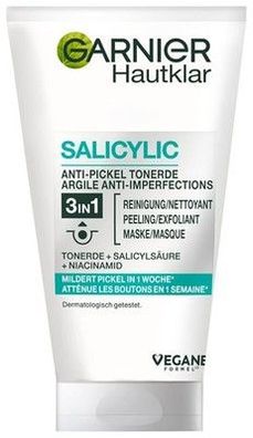 Garnier Hautklar 3 in 1 Gesichtsreinigung für unreine Haut, Reinigung, 150 ml