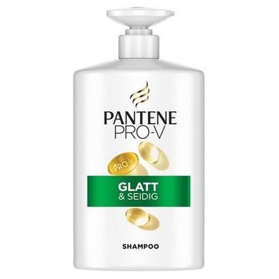 Pantene Pro-V Glatt & Seidig Shampoo 1000ml Pumpspender Krauses, Stumpfes Haar