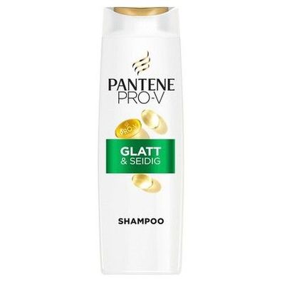 Pantene Pro-V Glatt & Seidig Shampoo 500ml für Krauses, Stumpfes Haar. Sanft