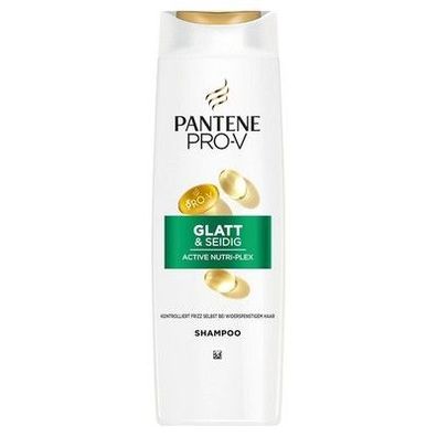 Pantene Pro-V Glatt & Seidig Shampoo 6x300ml für Krauses, Stumpfes Haar, Reinigt