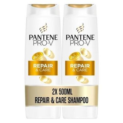 Pantene Pro-V Repair & Care Shampoo Duo Pack, Pro-V Formel, Lipiden, 2x500ML