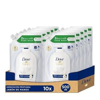 Dove Hand-Waschlotion 10er Pack für empfindliche Haut Flüssigseife (10 x 500 ml)