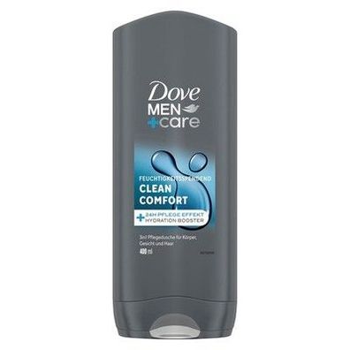 Dove Men+Care 3-in-1 Duschgel Clean Comfort Duschbad Körper, Gesicht (6 x 400ml)