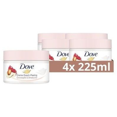 Dove Creme-Dusch-Peeling Granatapfel & Sheabutter Scrub Körper Peeling 4x225ml