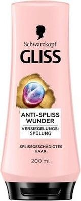 Gliss Spülung Anti-Spliss Wunder (200 ml), Haarspülung repariert Haarfasern