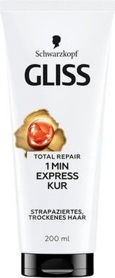 Gliss 1-Minute Intensivkur Total Repair (200 ml), Haarkur mit flüssigem Keratin