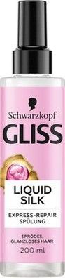 Gliss Express-Repair-Spülung Liquid Silk (200 ml), Haarspülung Schutz bis 230 °C