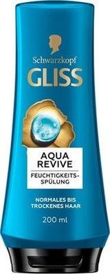 Gliss Spülung Aqua Revive (200 ml) Haarspülung mit Hyaluron-Komplex & Meeresalge