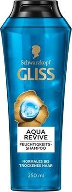 Gliss Shampoo Aqua Revive (250 ml), Haarshampoo mit Hyaluron und Meeresalgen