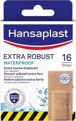 Hansaplast Extra Robust Waterproof Textil-Pflaster (16 Strips) wasserfest