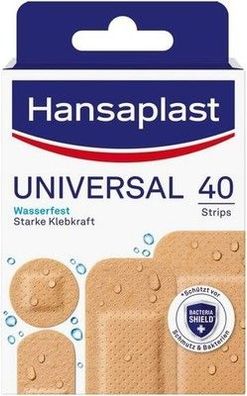 Hansaplast Universal Pflaster (40 Strips), schmutz- und wasserabweisend, Set