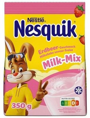 Nestlé Nesquik Milk-Mix Erdbeergeschmack, Getränkepulver für Milchshakes, 350g