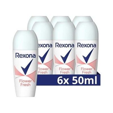 Rexona Deo Roll-On Flower Fresh 0% Aluminiumsalze Deodorant 48 Std Schutz 6x50ml