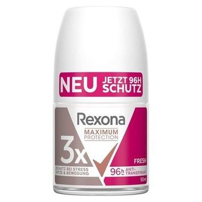 Rexona Maximum Protection Deo Roll-On Fresh Anti Transpirant, 3x Schutz, 6x50ml