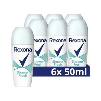 Rexona Deo Roll-On Shower Fresh Anti Transpirant mit 48 Stunden Schutz - 6x50ml